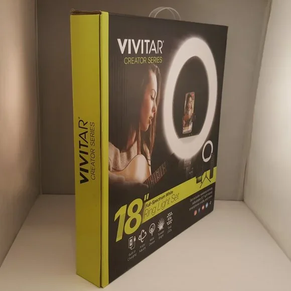 🛑Sold🛑 18" Ring Light Set Remote Full Spectrum White VIVITAR Creator Ser - Picture 6 of 8